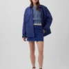 100% Cotton Barrel-Sleeve Crop Sweater