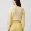 100% Cotton Barrel-Sleeve Crop Sweater