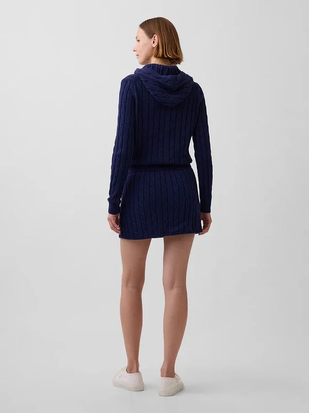 100% Cotton Cable-Knit Mini Skort