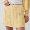 100% Cotton Cable-Knit Mini Skort