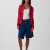 100% Cotton Cable-Knit Zip Cardigan