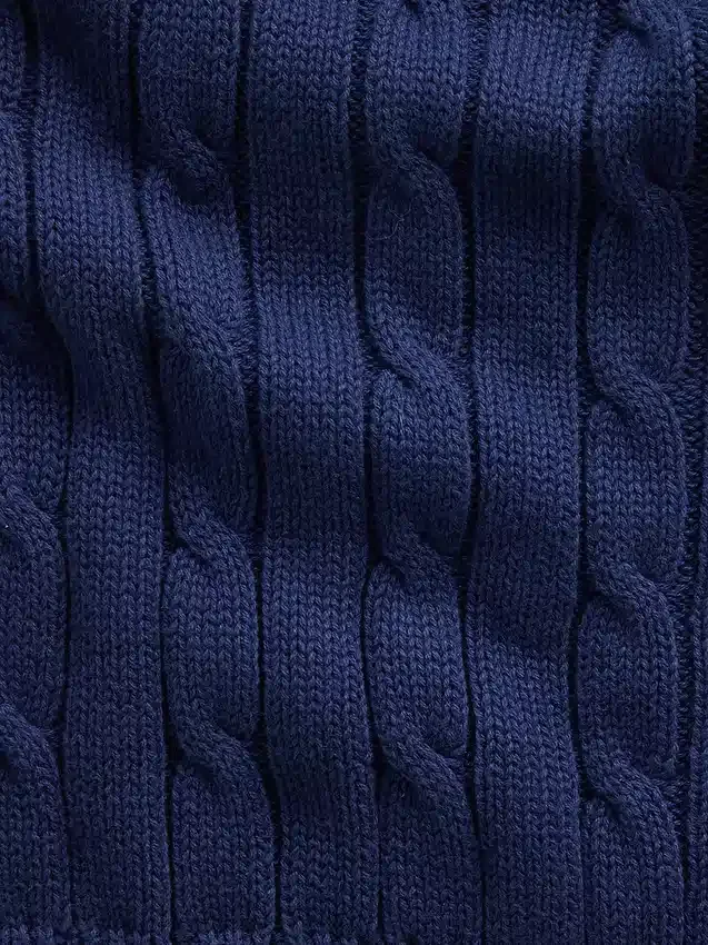 100% Cotton Cable-Knit Zip Cardigan