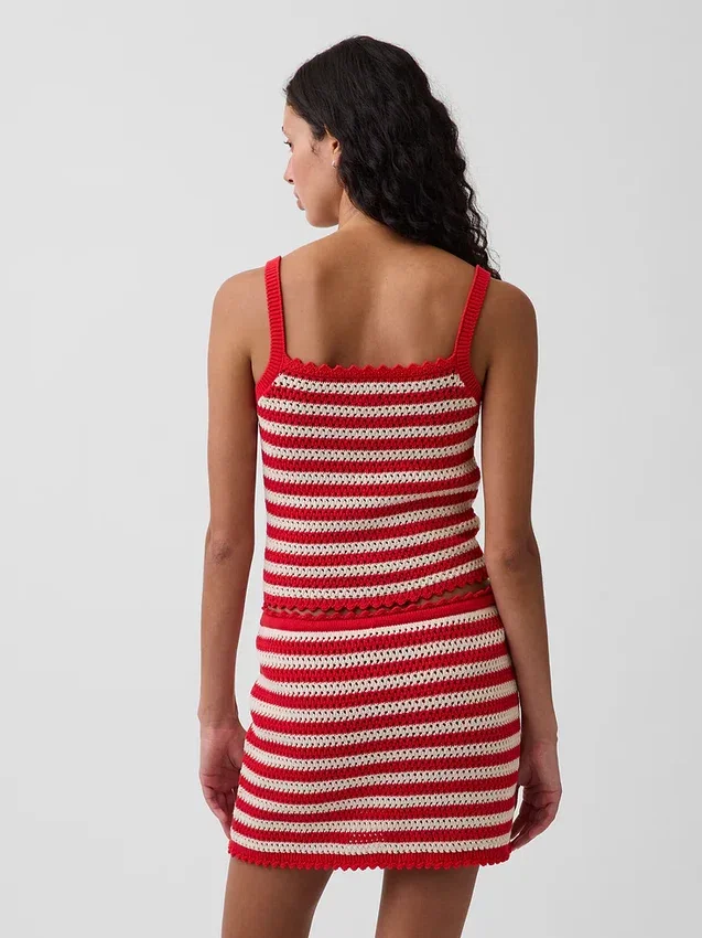 100% Cotton Crochet Crop Sweater Tank