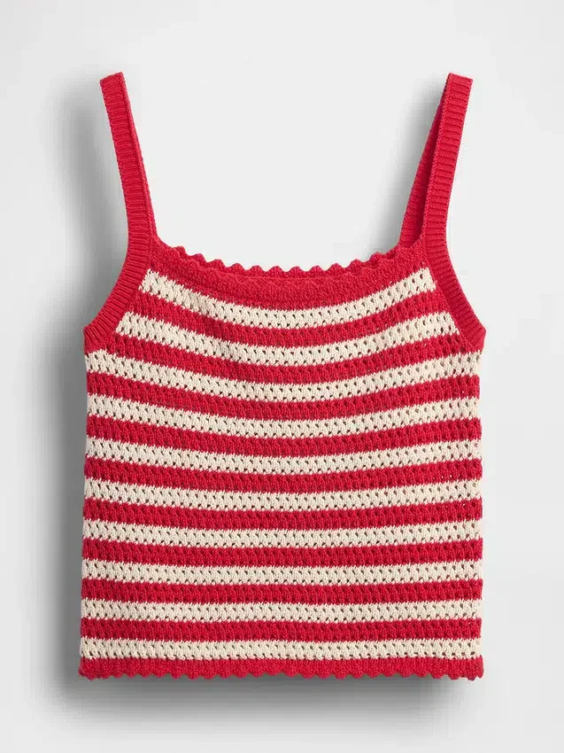 100% Cotton Crochet Crop Sweater Tank