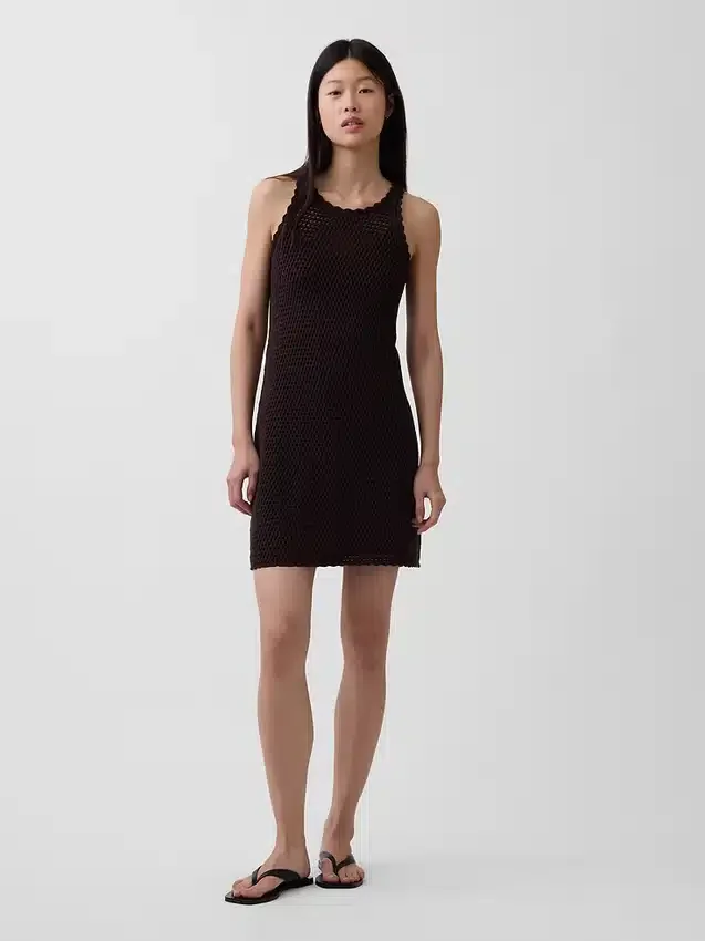 100% Cotton Crochet Mini Dress