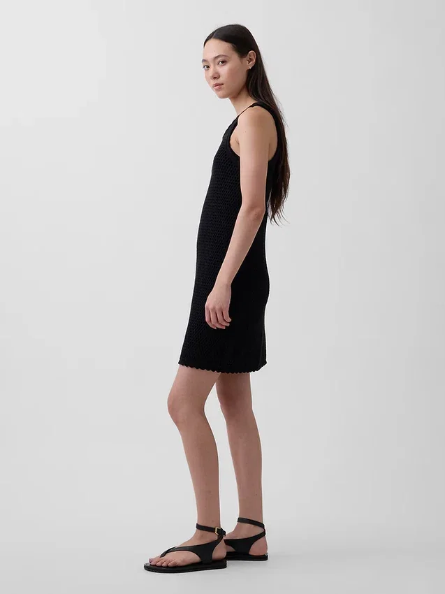 100% Cotton Crochet Mini Dress