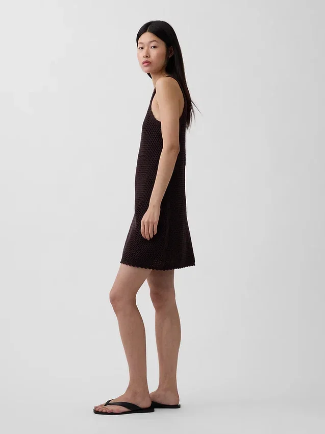 100% Cotton Crochet Mini Dress