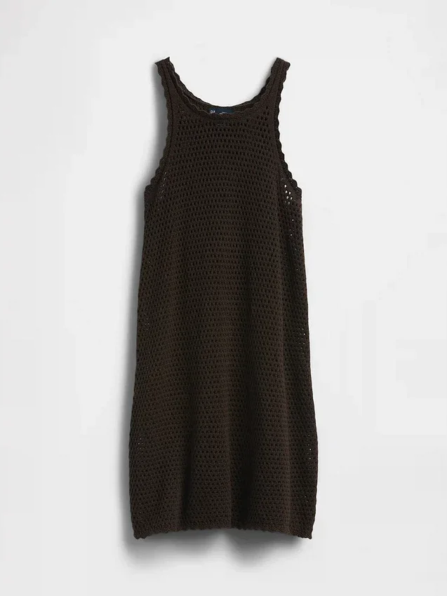 100% Cotton Crochet Mini Dress