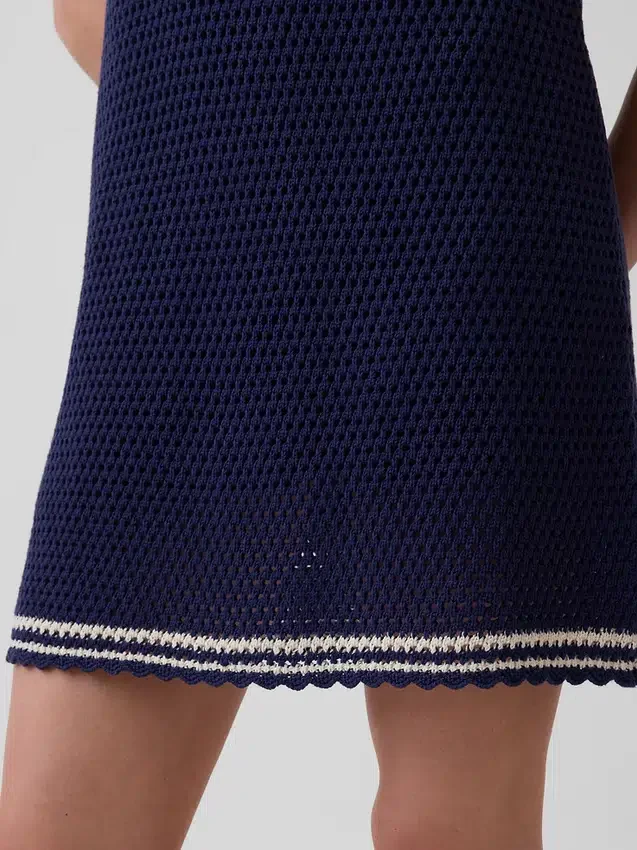 100% Cotton Crochet Mini Dress