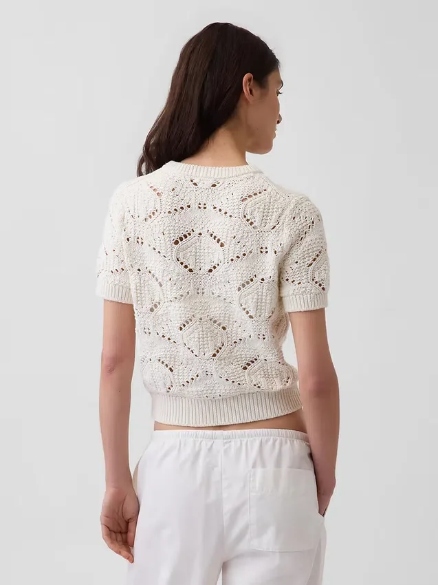 100% Cotton Crochet Sweater