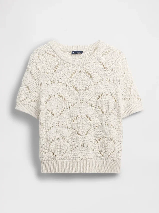 100% Cotton Crochet Sweater