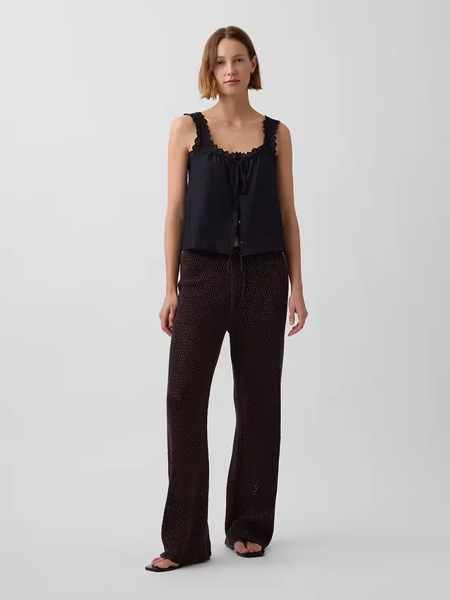 100% Cotton Crochet Sweater Pants