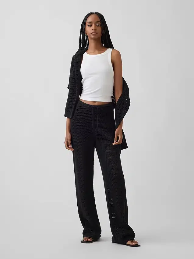100% Cotton Crochet Sweater Pants