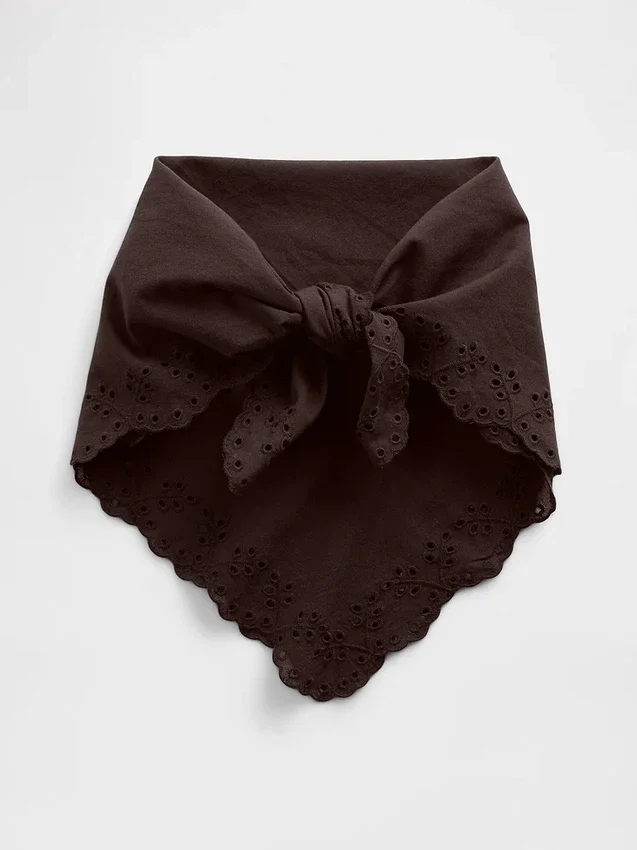 100% Cotton Eyelet Bandana Scarf