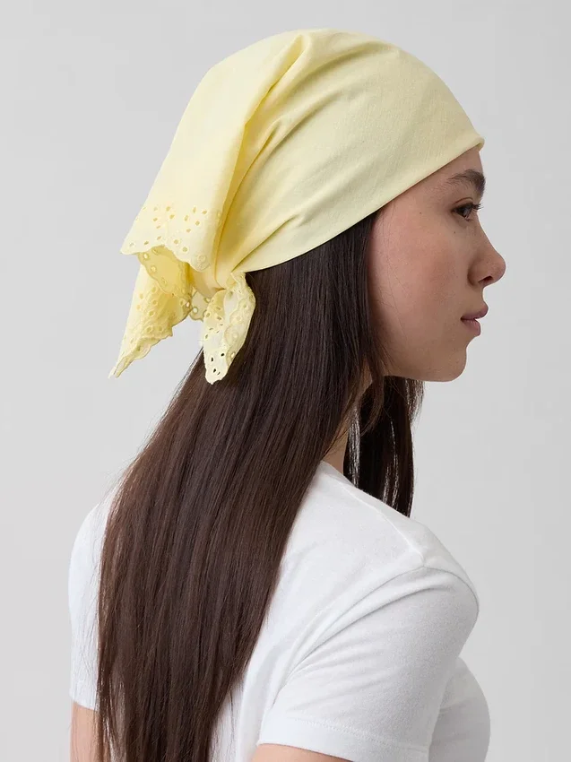 100% Cotton Eyelet Bandana Scarf