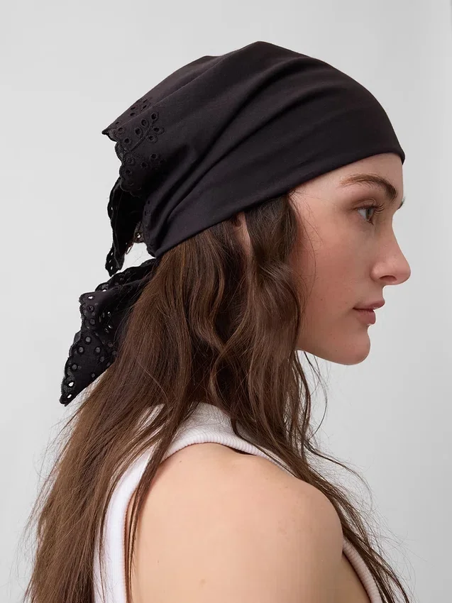 100% Cotton Eyelet Bandana Scarf
