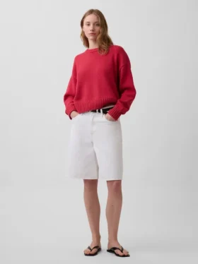 100% Cotton Oversized Crop Sweater