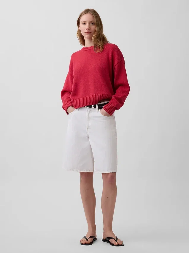 100% Cotton Oversized Crop Sweater