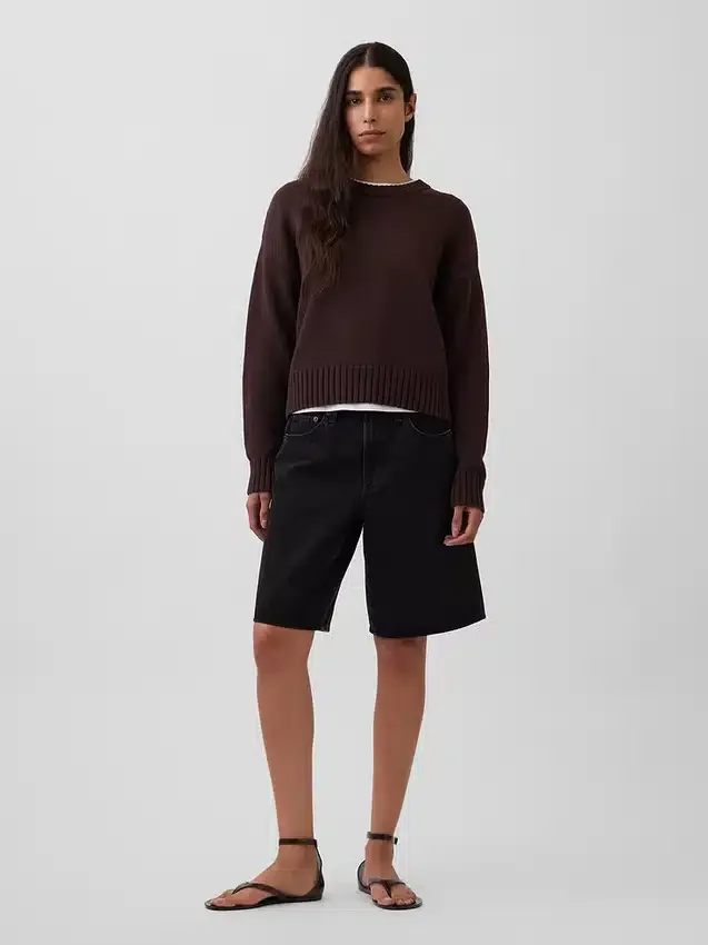 100% Cotton Oversized Crop Sweater