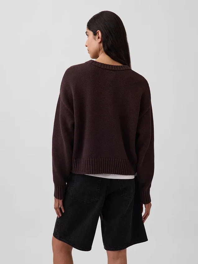 100% Cotton Oversized Crop Sweater