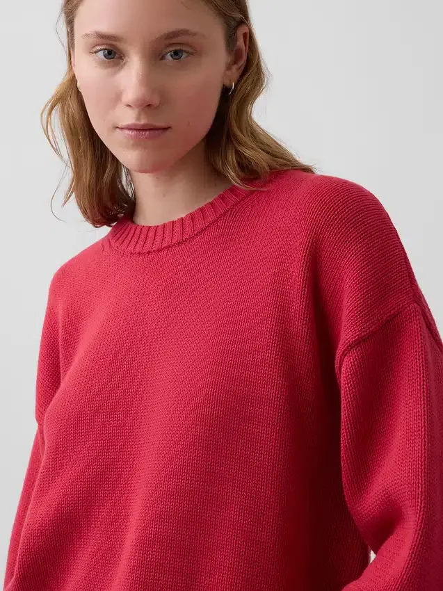 100% Cotton Oversized Crop Sweater