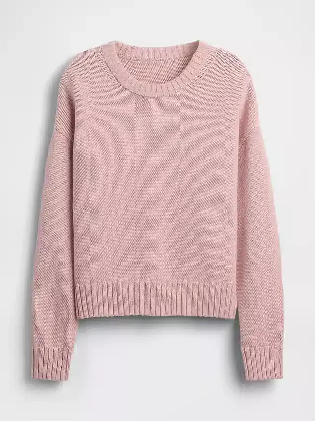 100% Cotton Oversized Crop Sweater