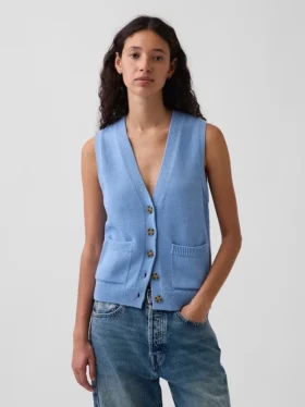 100% Cotton Pocket Sweater Vest