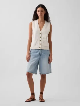 100% Cotton Pocket Sweater Vest