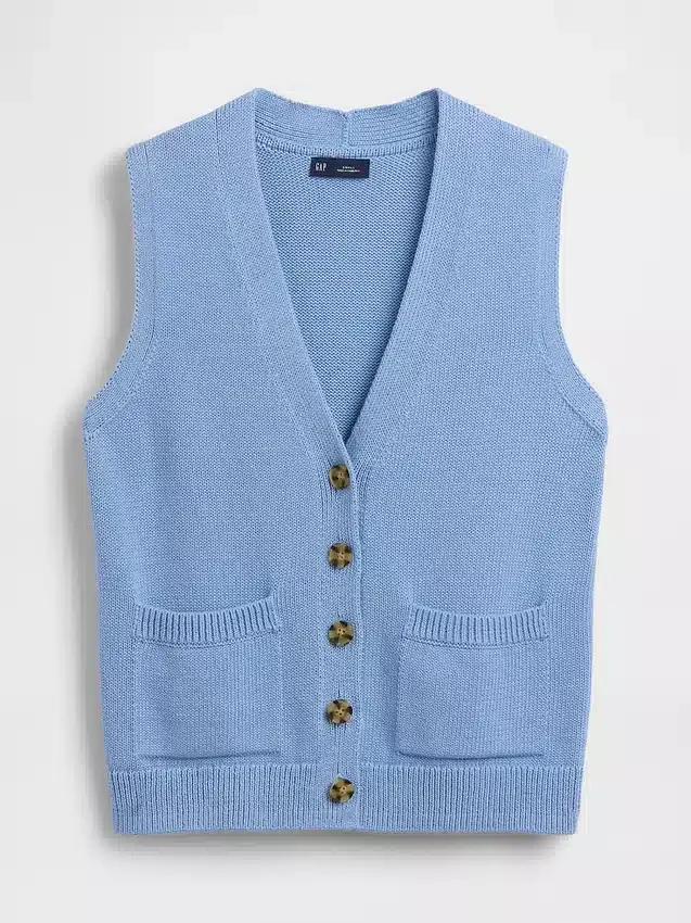 100% Cotton Pocket Sweater Vest