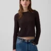 100% Cotton Pointelle Crop Sweater
