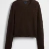 100% Cotton Pointelle Crop Sweater