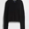 100% Cotton Pointelle Crop Sweater