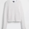 100% Cotton Pointelle Crop Sweater