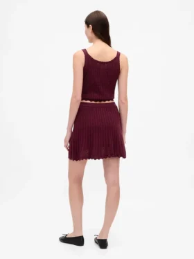 100% Cotton Pointelle Mini Skirt