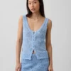 100% Cotton Pointelle Sweater Tank