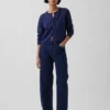 100% Cotton Relaxed Crop Cardigan Sweater