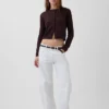 100% Cotton Relaxed Crop Cardigan Sweater