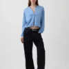 100% Cotton Relaxed Crop Cardigan Sweater