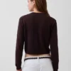 100% Cotton Relaxed Crop Cardigan Sweater