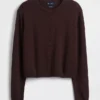 100% Cotton Relaxed Crop Cardigan Sweater