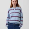 100% Cotton Relaxed Polo Sweater