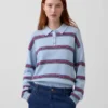 100% Cotton Relaxed Polo Sweater
