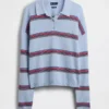 100% Cotton Relaxed Polo Sweater