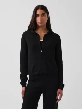 100% Cotton Relaxed Zip Sweater Hoodie