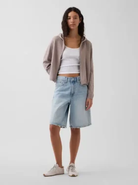100% Cotton Relaxed Zip Sweater Hoodie