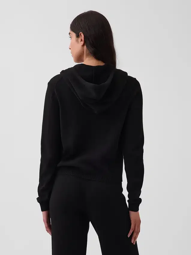 100% Cotton Relaxed Zip Sweater Hoodie