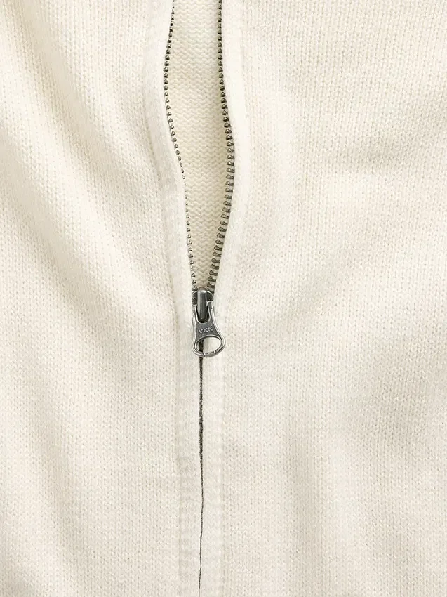 100% Cotton Relaxed Zip Sweater Hoodie