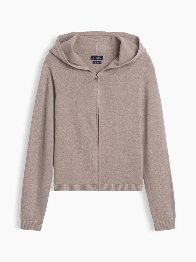 100% Cotton Relaxed Zip Sweater Hoodie