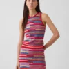 100% Cotton Stripe Crop Sweater Tank