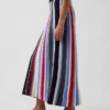 100% Cotton Stripe Easy Maxi Sweater Skirt